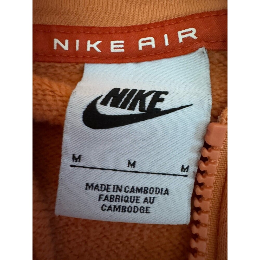 Nike Air Full-zip Cropped Peach Athletic Hoodie Womens Medium (Dq6579) EUC - Picture 5 of 8